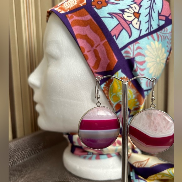 Pink Agate earrings - Picture 5 of 5